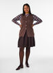 Mouwloze breisel vest met decoratieve knopen, Bruin, Model image number 1