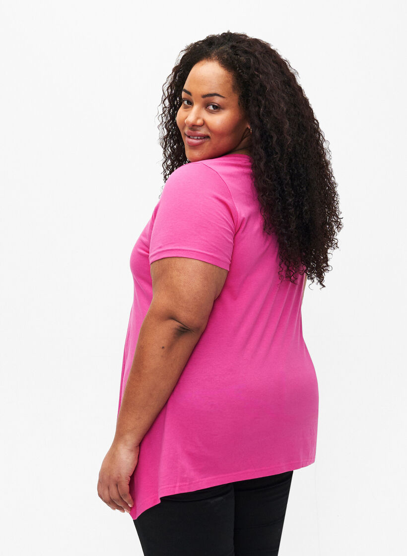 Katoenen T-shirt met korte mouwen, Raspberry S. Best, Model image number 1