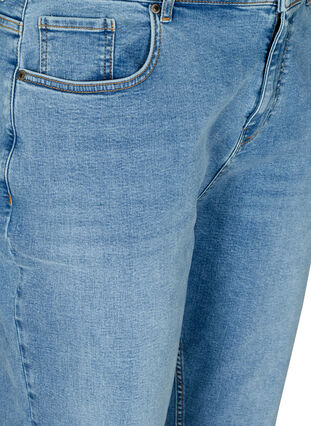 Cropped mom fit jeans met hoge taille, Light blue denim, Packshot image number 2
