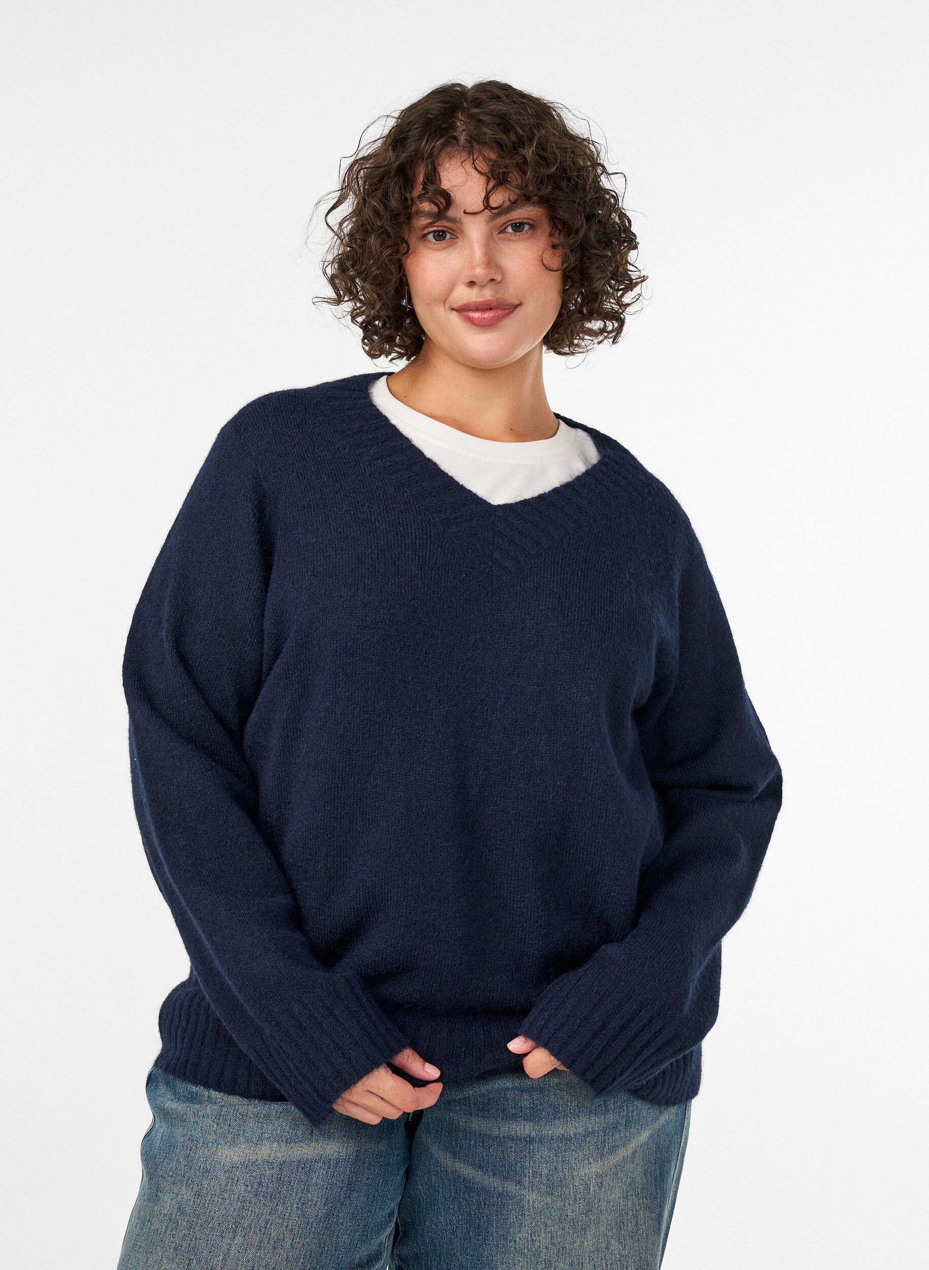 ZizziPull col V, Bleu, Model image number 0