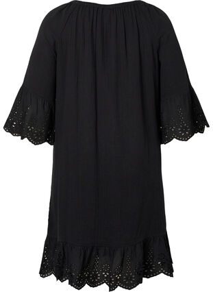 Robe en coton avec broderie anglaise, Black, Packshot image number 1