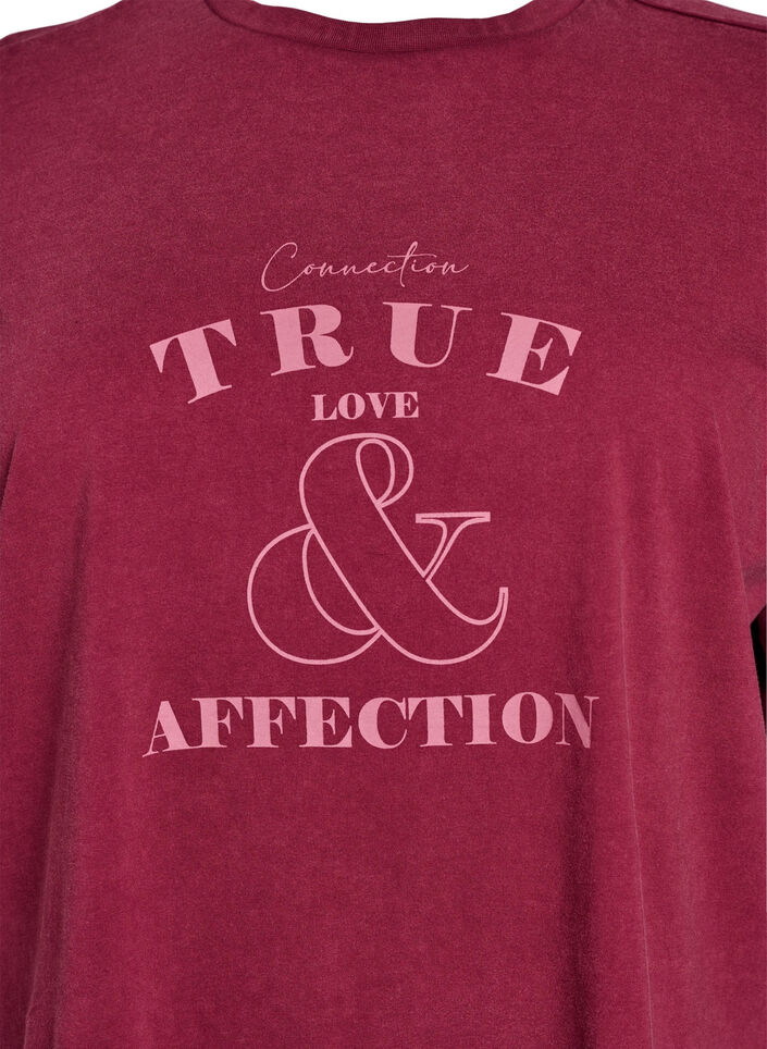 Kort T-shirt met een losse pasvorm, Donker Bordeaux, Packshot image number 2