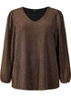 Blouse scintillante avec manches bouffantes, Black Copper, Packshot image number 0