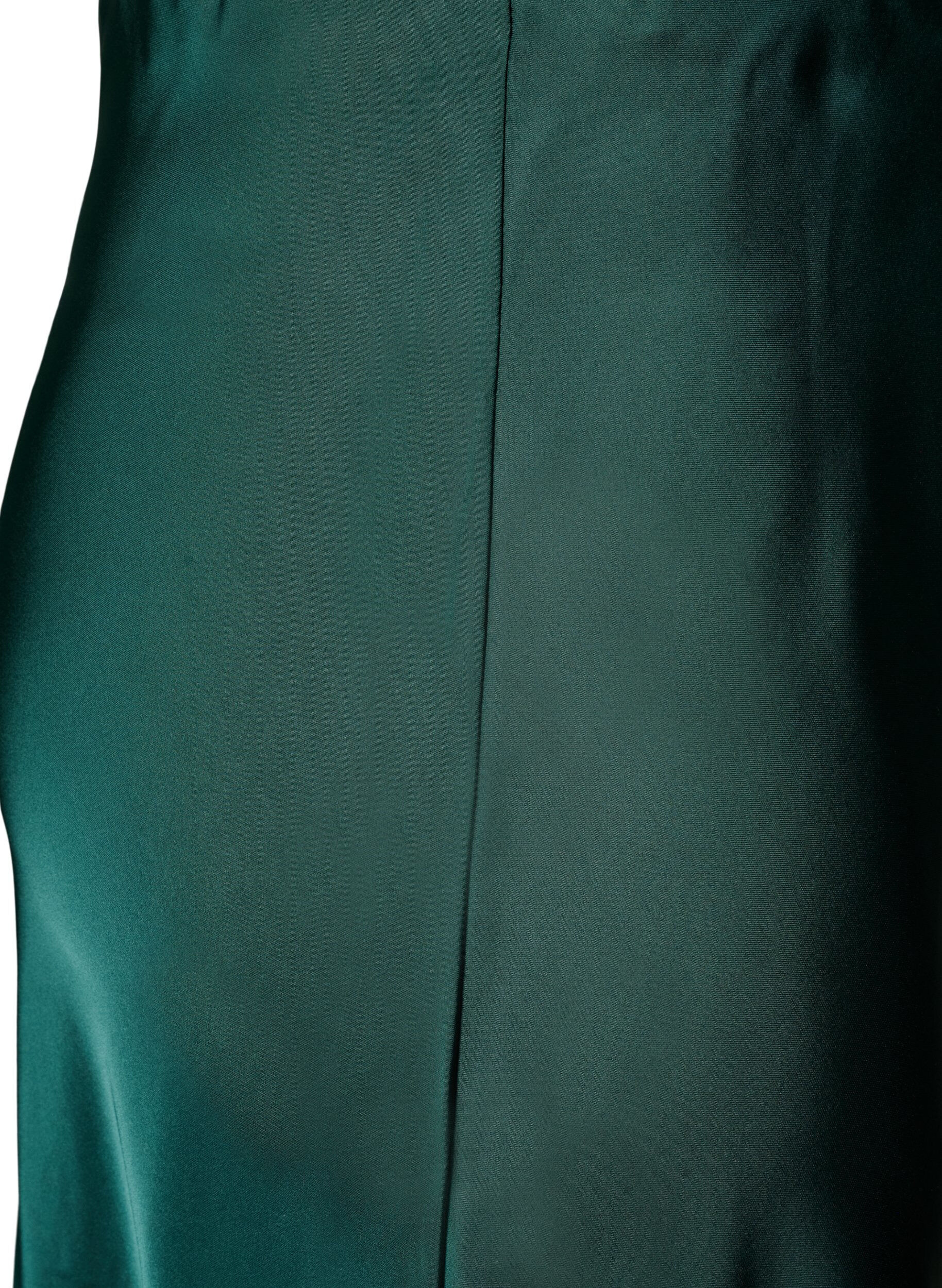 ZizziJupe midi en satin, Vert fonc&eacute;, Packshot image number 3
