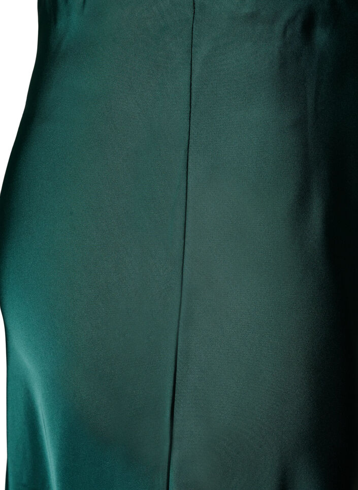 Jupe midi en satin, Vert fonc&eacute;, Packshot image number 3
