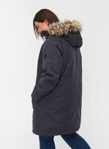 Veste d'hiver imperméable avec capuche amovible, Black, Model image number 1