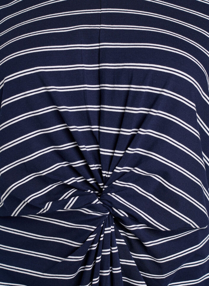 Robe en coton avec d&eacute;tail torsad&eacute;, Bleu, Packshot image number 2