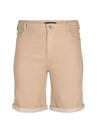 Korte spijkerbroek met strakke pasvorm en hoge taille, Nomad, Packshot image number 0