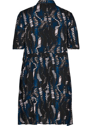 Viscose jurk met korte mouwen en print, Mcristel print, Packshot image number 1