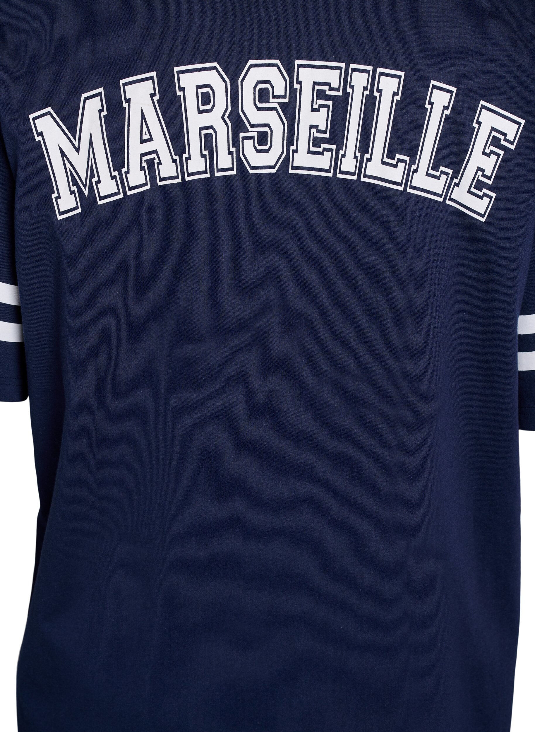 ZizziKort T-shirtjurkje met sportieve details, Blauw, Packshot image number 3