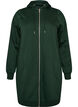 Sweat &agrave; capuche long avec zip et poches, Vert fonc&eacute;, Packshot image number 0