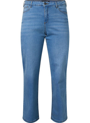 Jean Gemma à taille haute et coupe classique, Light blue, Packshot image number 0