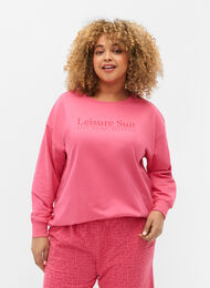 Sweat-shirt en coton avec impression de texte, Hot P. w. Lesuire S., Model