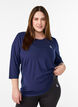 Sporttop met 3/4 mouwen, Blauw, Model image number 0