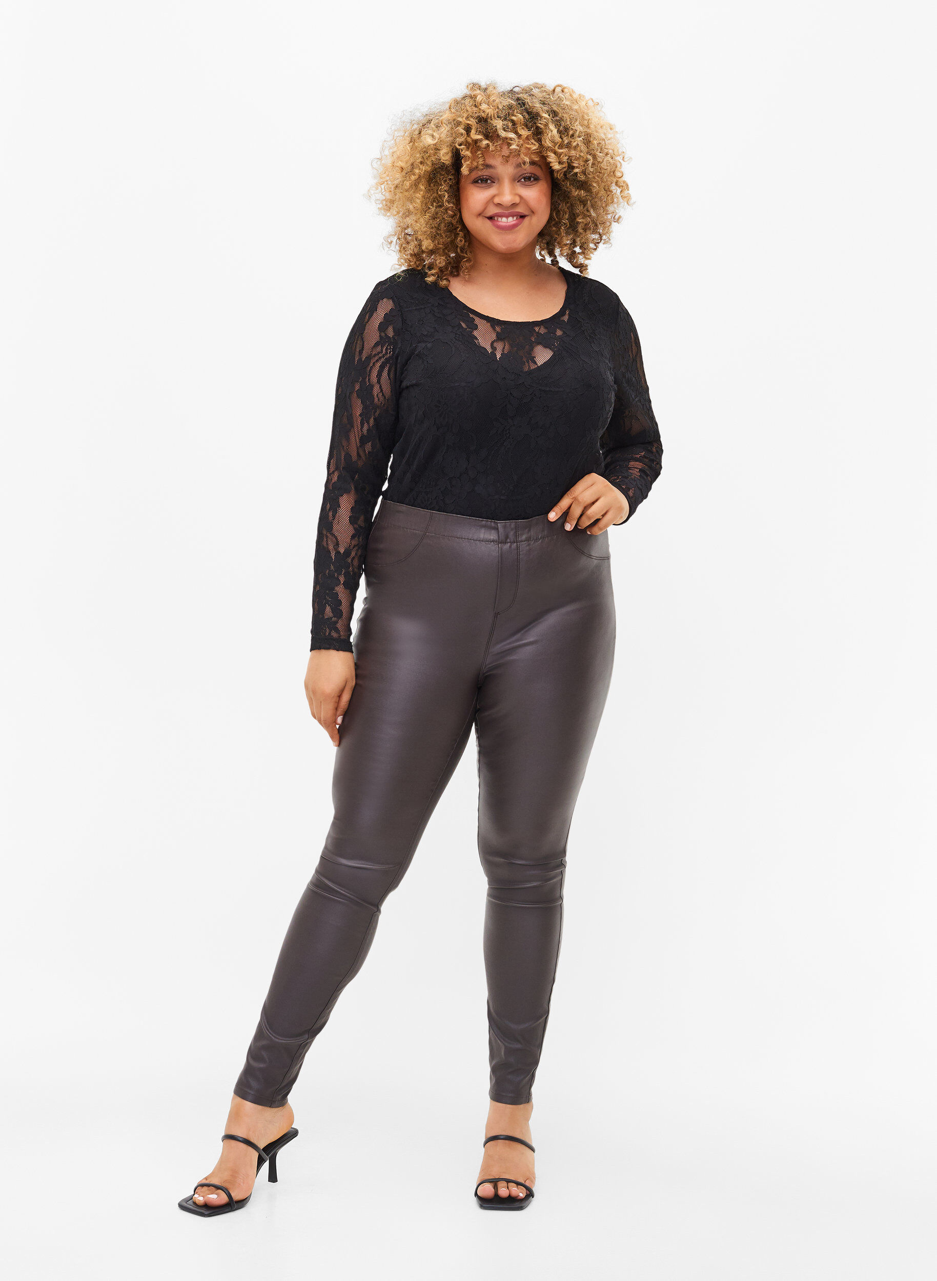 ZizziCoated legging, After Dark, Model image number 0