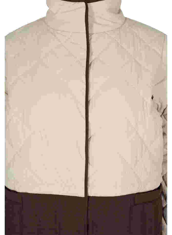 Longue veste matelassée aux couleurs vives, Black Coffee Comb, Packshot image number 2