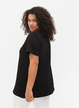 T-shirt en coton à manches courtes avec impression, Black W. Love , Model image number 1