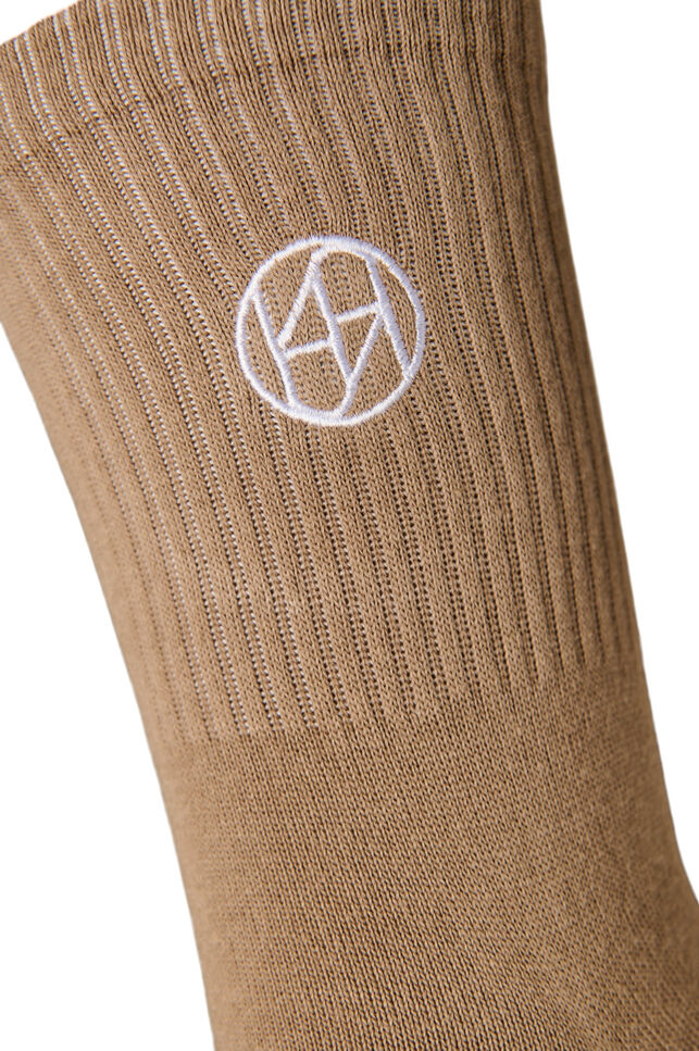 Lot de 3 chaussettes de sport avec logo, Marron, Packshot image number 2