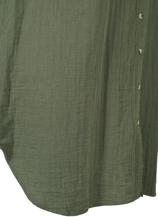 Lange katoenen blouse met een klassieke kraag, Thyme, Packshot image number 3