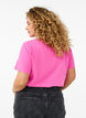 Effen basic T-shirt van katoen, Roze, Model image number 2