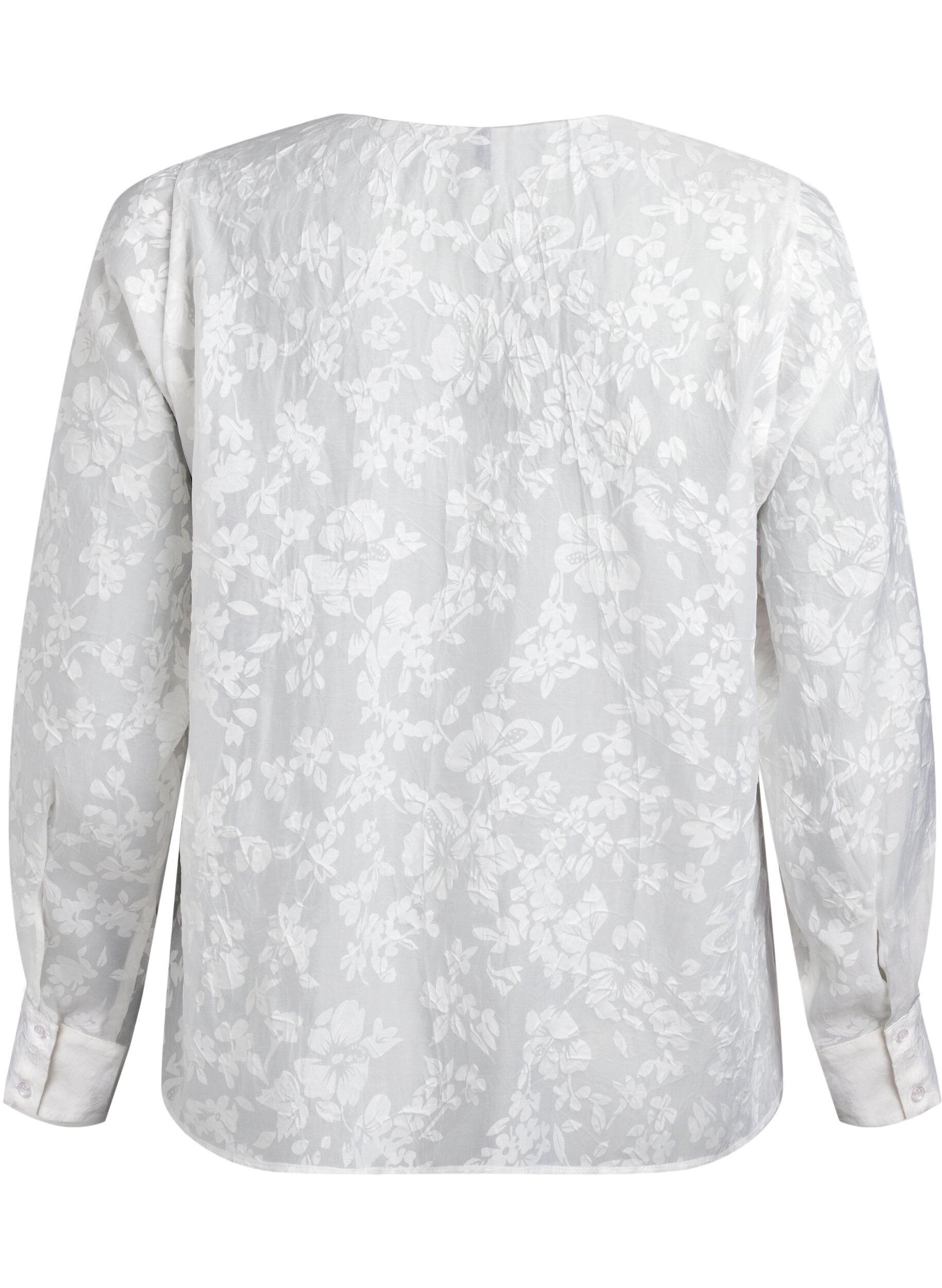 Zizzi Chemise avec motif ton sur ton, Vanille, Packshot image number 1