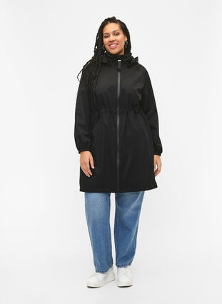 Manteau fonctionnel avec poches et capuche, Black, Model image number 4