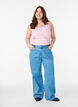 Haut Basic uni en coton, Rose, Model image number 1