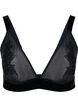 Mesh bh met velours en kant, Black, Packshot image number 0