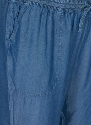 Pantacourt ample en lyocell, Medium Blue Denim, Packshot image number 2
