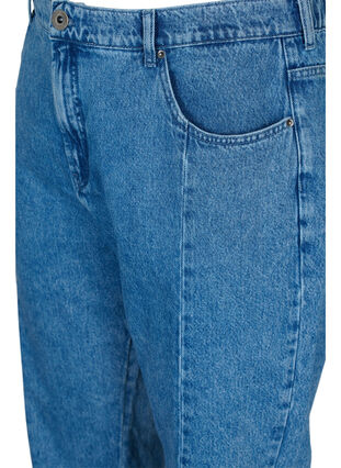 Jeans Mille coupe maman avec patch de couleurs, Blue denim, Packshot image number 2