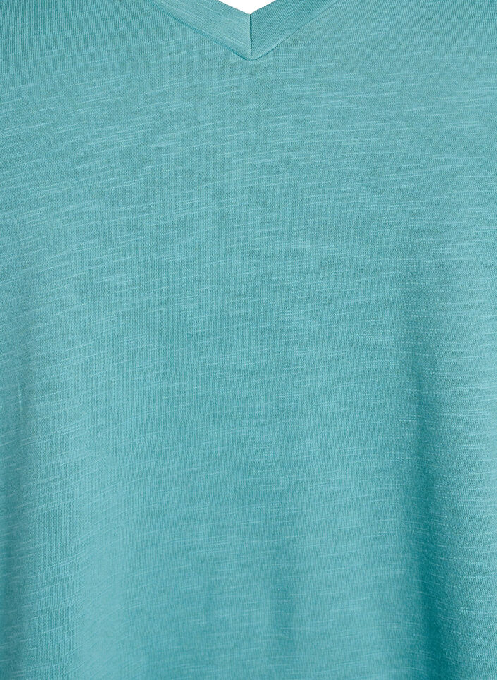 T-shirt basique à manches courtes avec col en V, Vert, Packshot image number 2