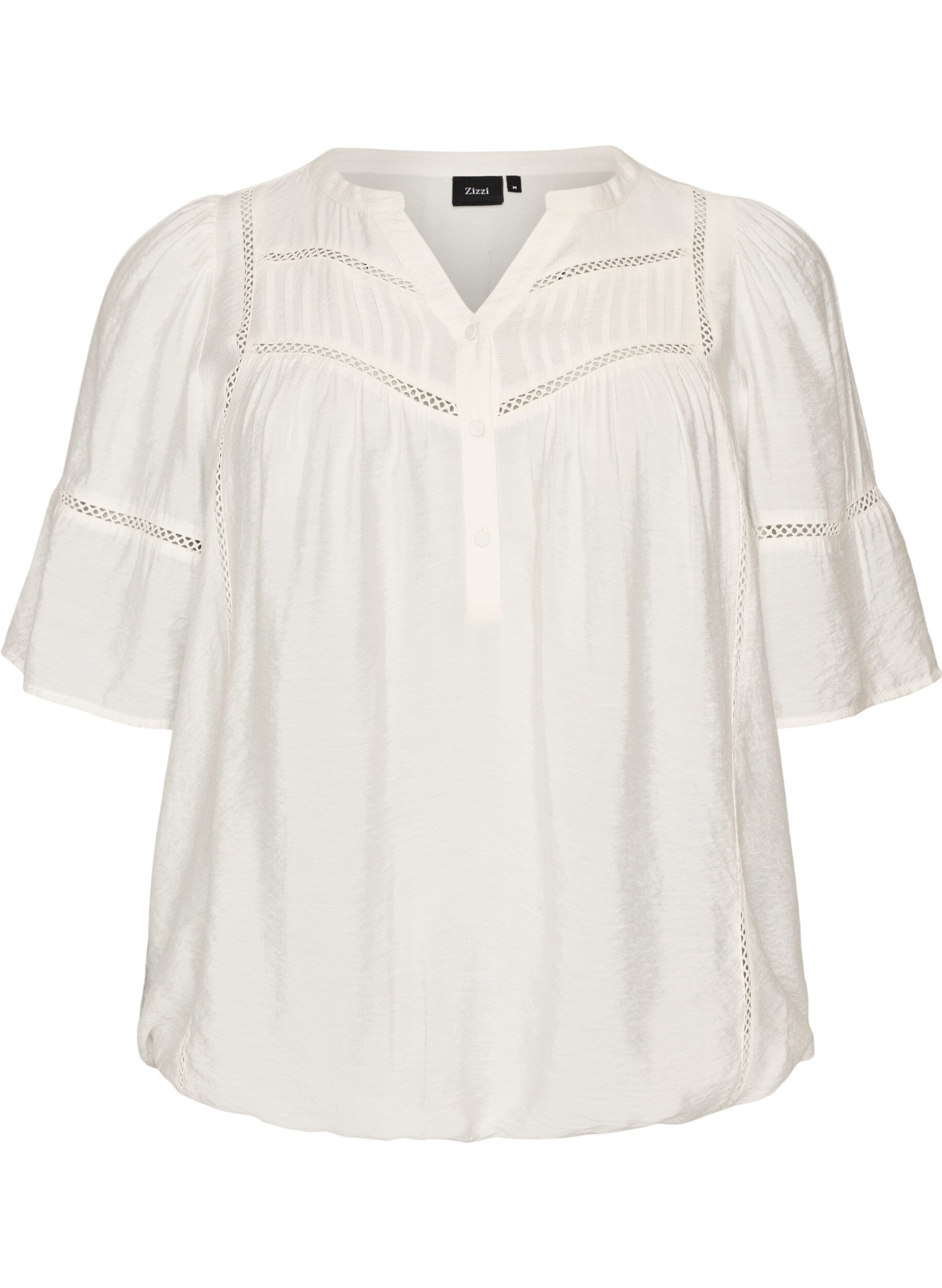Blouse en viscose avec nervures et effet ballon