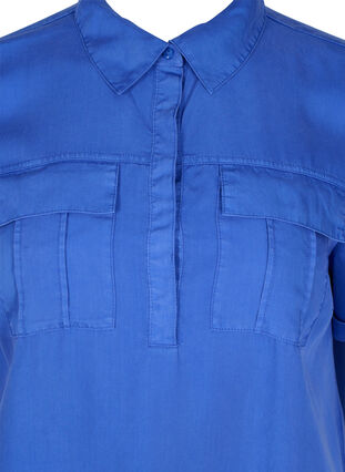 Tunique manches courtes avec col, Dazzling Blue, Packshot image number 2