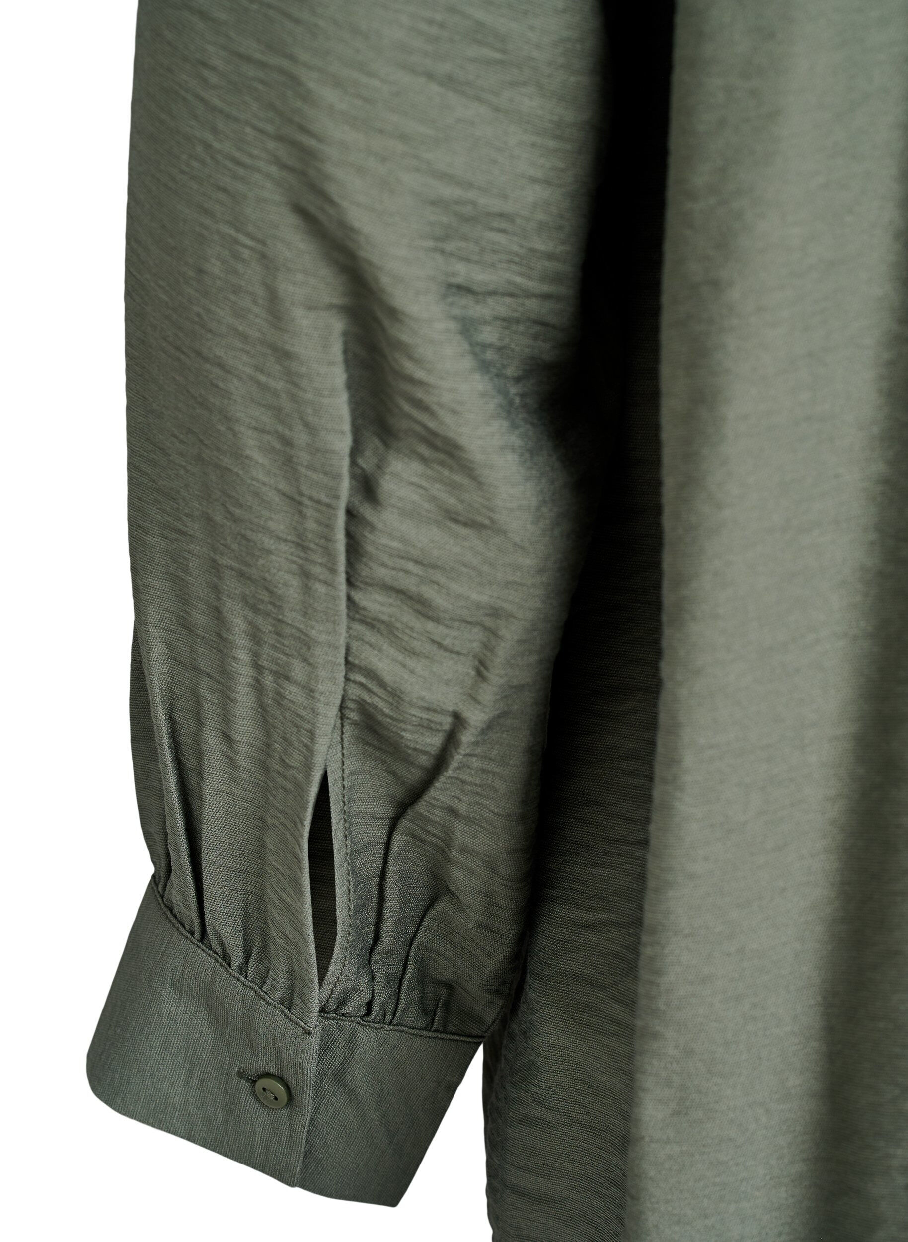 Zizzi Chemise &eacute;vas&eacute;e en viscose, Vert, Packshot image number 3