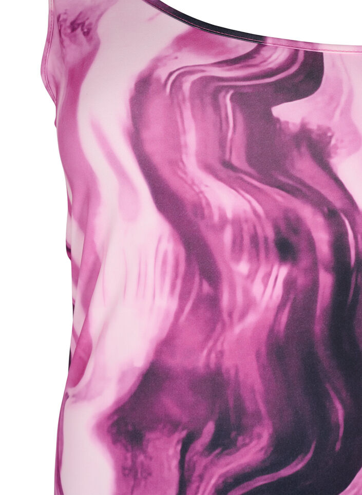 Nauwsluitende one-shoulder jurk met print, Raspberry Rose AOP, Packshot image number 2