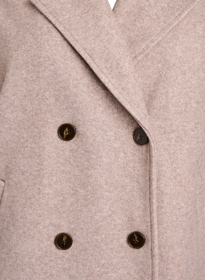 Manteau court &agrave; boutonnage crois&eacute;, Beige, Packshot image number 2