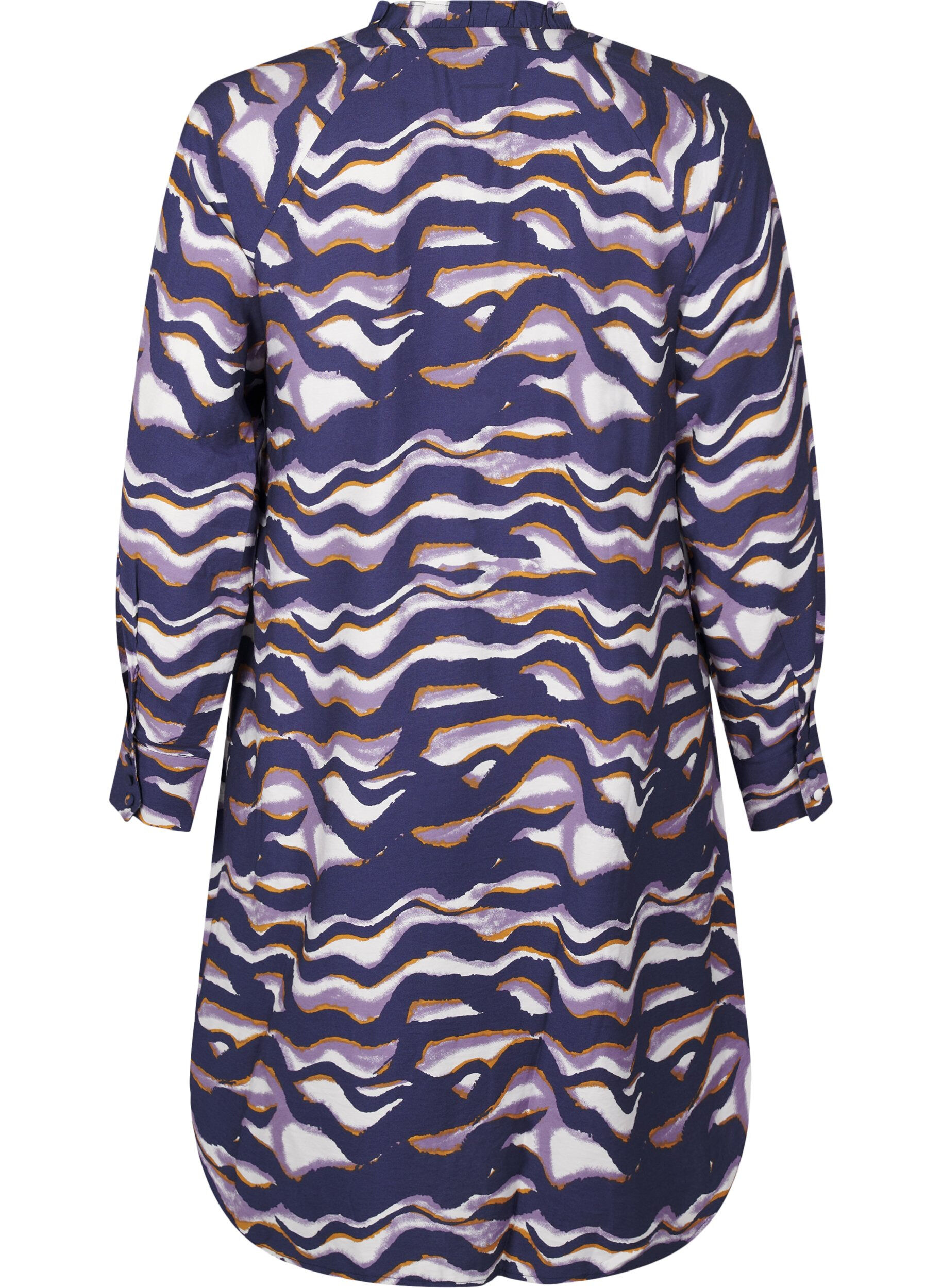 Zizzi Robe mi-longue avec imprim&eacute; et forme en A, Naval Academy AOP, Packshot image number 1