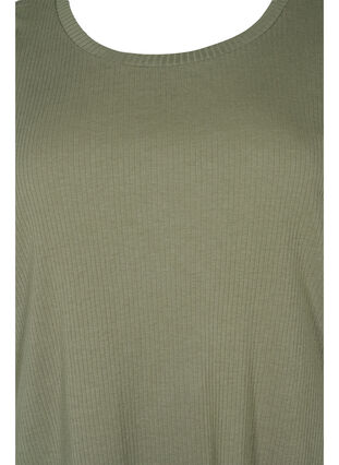 T-shirt à manches courtes en qualité côtelée, Dusty Olive, Packshot image number 2