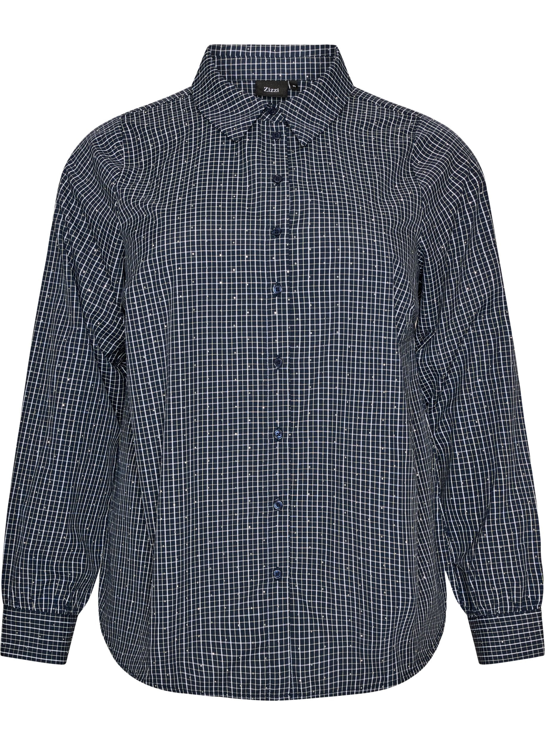 Chemise &agrave; carreaux avec strass