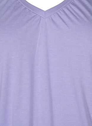 T-shirt mélangé avec bord élastiqué, Lavender Mél, Packshot image number 2