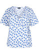 Katoenen wikkelblouse met bloemenprint, B.White/Small Flower, Packshot image number 0
