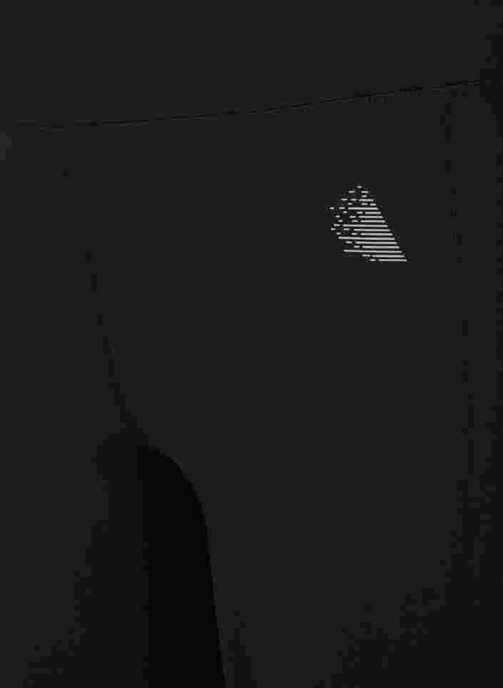 Cropped sportlegging met zakje en reflecterend, Black, Packshot image number 2