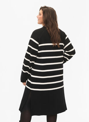 Robe en tricot rayée à col roulé, Black Comb, Model image number 1