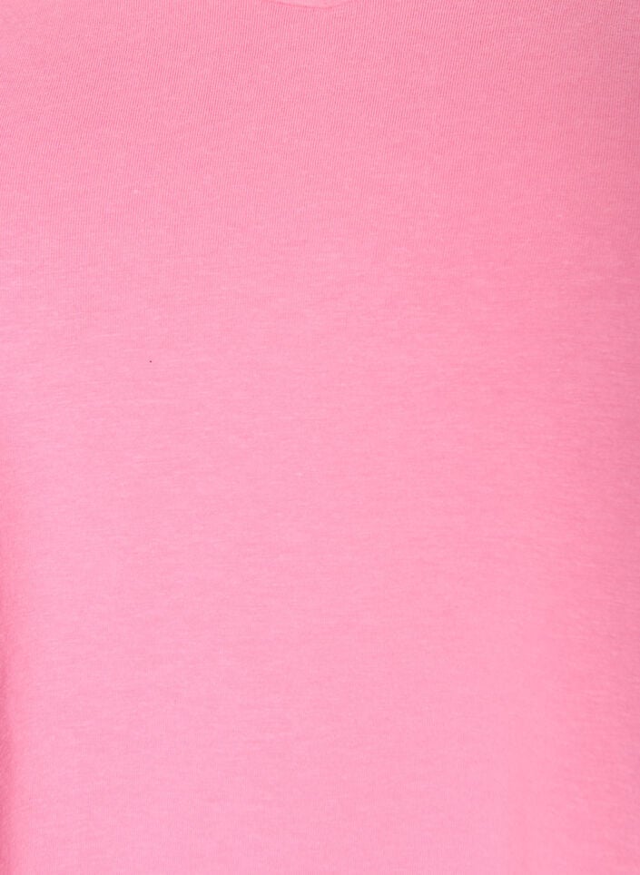 Basic t-shirt in effen kleur met katoen, Roze, Packshot image number 2