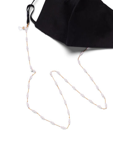Chaîne multifonction couleur or avec perles, Gold, Packshot image number 1