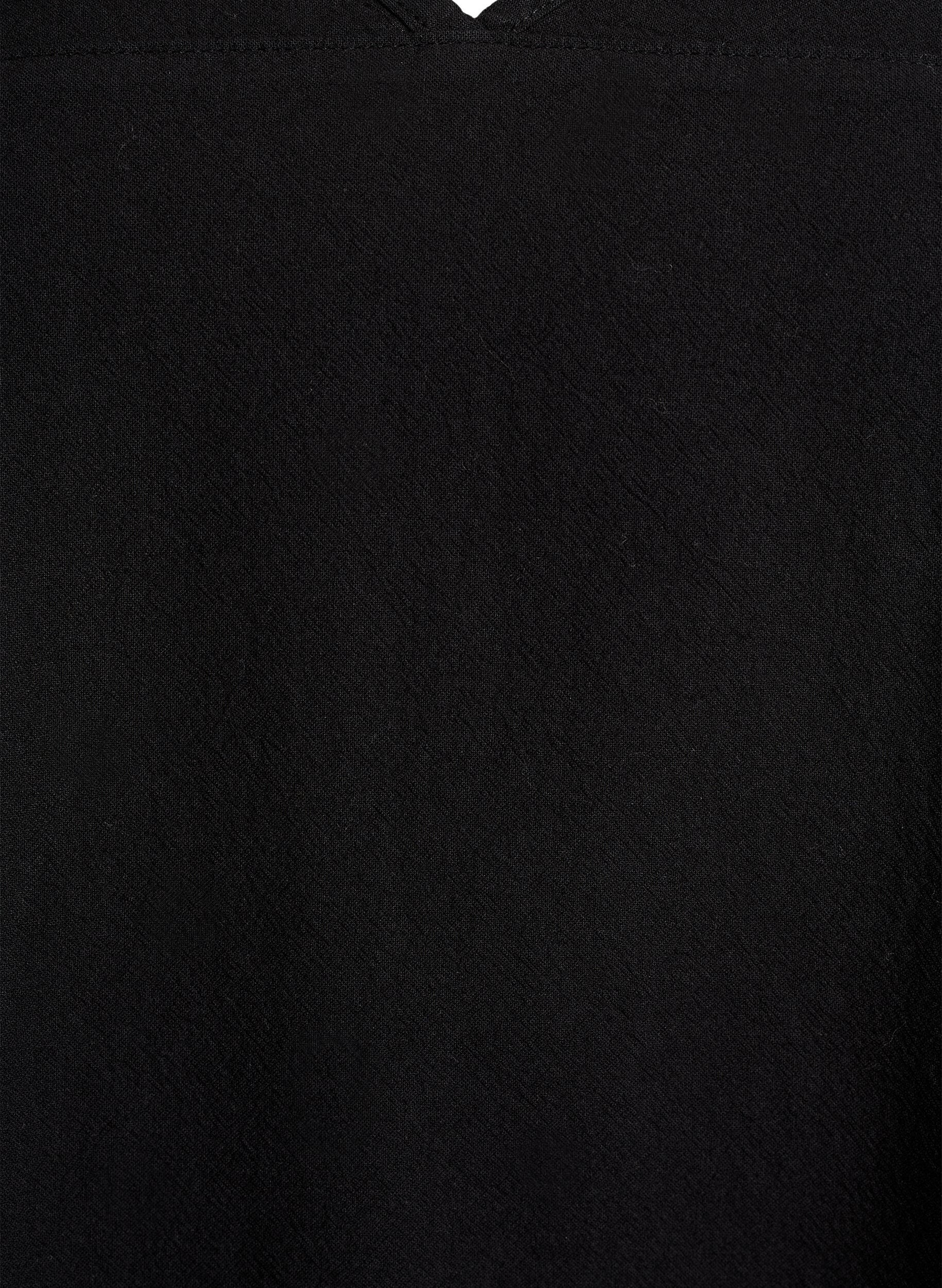 ZizziKatoenen jurk met korte mouwen, Zwart, Packshot image number 2