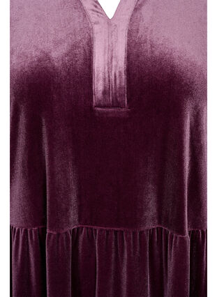 Robe en velours avec col à volants et manches 3/4, Winetasting, Packshot image number 2