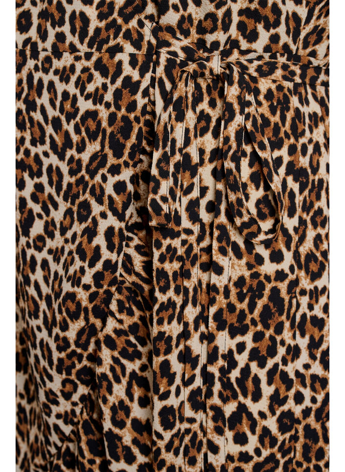 Wikkeljurk met korte mouwen, Bruin, Packshot image number 3