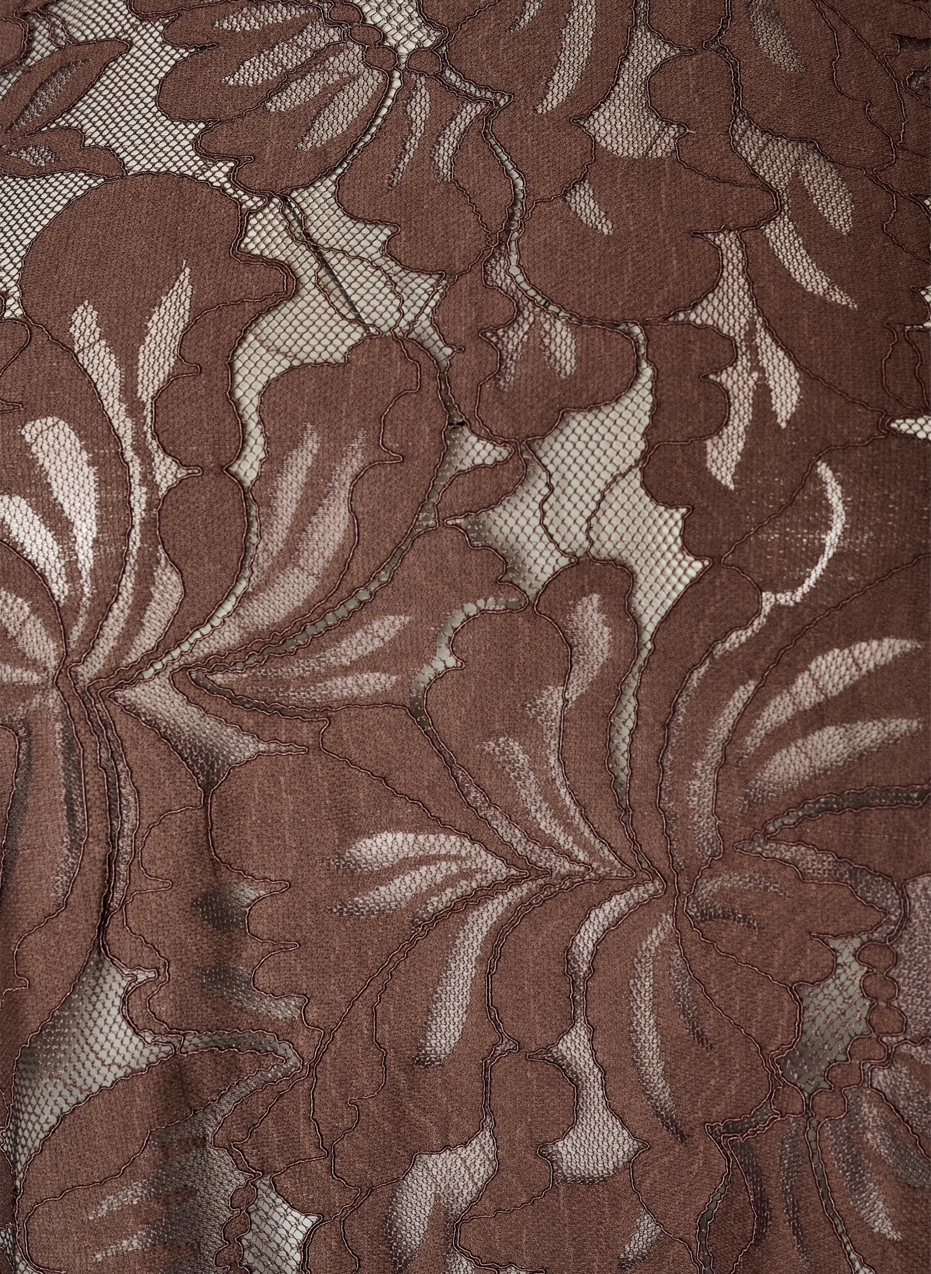 ZizziBlouse en dentelle avec manches courtes, Marron, Packshot image number 2