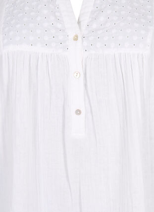 Tunique en coton avec broderie anglaise, Bright White, Packshot image number 2